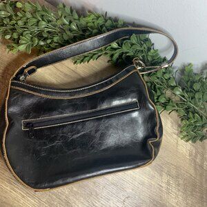 Black Leather Look Handbag Purse